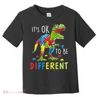 Its Ok to Be Different Autism Dinosaur Toddler T-Shirt thumb 0