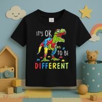 Its Ok to Be Different Autism Dinosaur Toddler T-Shirt thumb 3