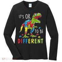 Its Ok to Be Different Autism Dinosaur Women's Long Sleeve Shirt thumb 0