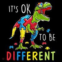 Its Ok to Be Different Autism Dinosaur Women's T-Shirt thumb 6
