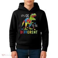Its Ok to Be Different Autism Dinosaur Kids Hoodie thumb 4