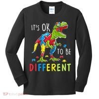 Its Ok to Be Different Autism Dinosaur Kids Long Sleeve Shirt thumb 0