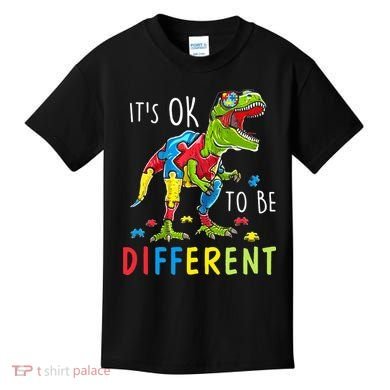 Its Ok to Be Different Autism Dinosaur Kids T-Shirt