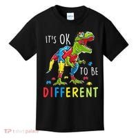 Its Ok to Be Different Autism Dinosaur Kids T-Shirt thumb 0