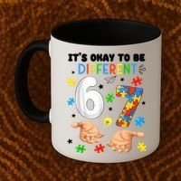 It's Okay To Be Different Six Seven Autism Awareness 6-7 Coffee Mug thumb 2