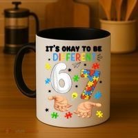 It's Okay To Be Different Six Seven Autism Awareness 6-7 Coffee Mug thumb 4