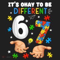 It's Okay To Be Different Six Seven Autism Awareness 6-7 Golf Towel thumb 3