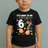 It's Okay To Be Different Six Seven Autism Awareness 6-7 Toddler T-Shirt thumb 2