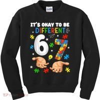 It's Okay To Be Different Six Seven Autism Awareness 6-7 Kids Sweatshirt thumb 0