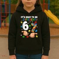 It's Okay To Be Different Six Seven Autism Awareness 6-7 Kids Hoodie thumb 3