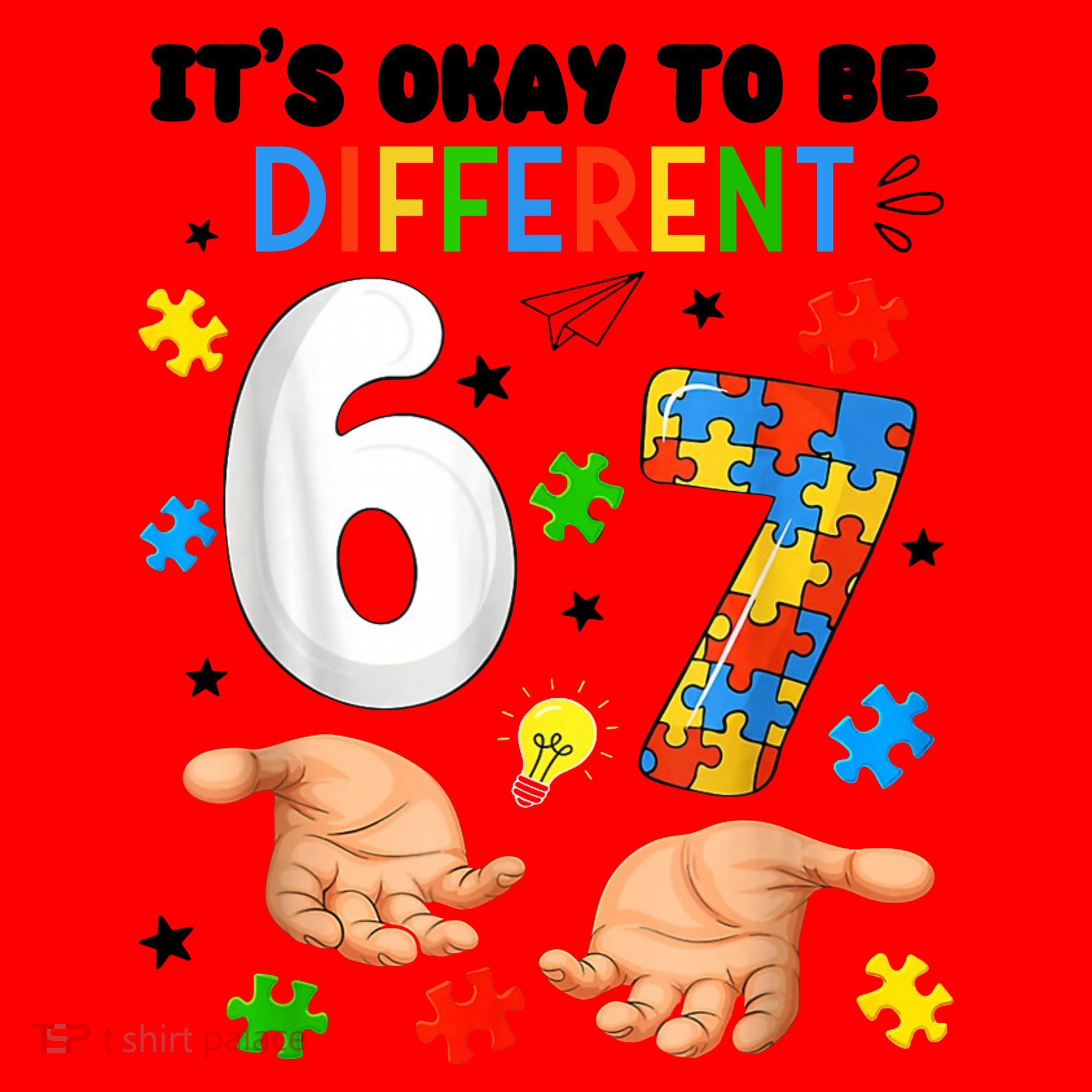 It's Okay To Be Different Six Seven Autism Awareness 6-7 Santa Hat