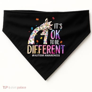 Its Ok To Be Different Autism Awareness Acceptance Be Kind USA-Made Doggie Bandana