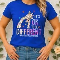 Its Ok To Be Different Autism Awareness Acceptance Be Kind Women's T-Shirt thumb 2