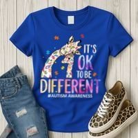 Its Ok To Be Different Autism Awareness Acceptance Be Kind Women's T-Shirt thumb 3