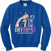 Its Ok To Be Different Autism Awareness Acceptance Be Kind Kids Sweatshirt thumb 0