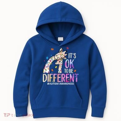 Its Ok To Be Different Autism Awareness Acceptance Be Kind Kids Hoodie