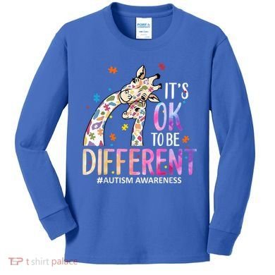 Its Ok To Be Different Autism Awareness Acceptance Be Kind Kids Long Sleeve Shirt