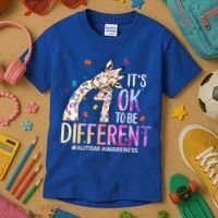 Its Ok To Be Different Autism Awareness Acceptance Be Kind Kids T-Shirt thumb 3