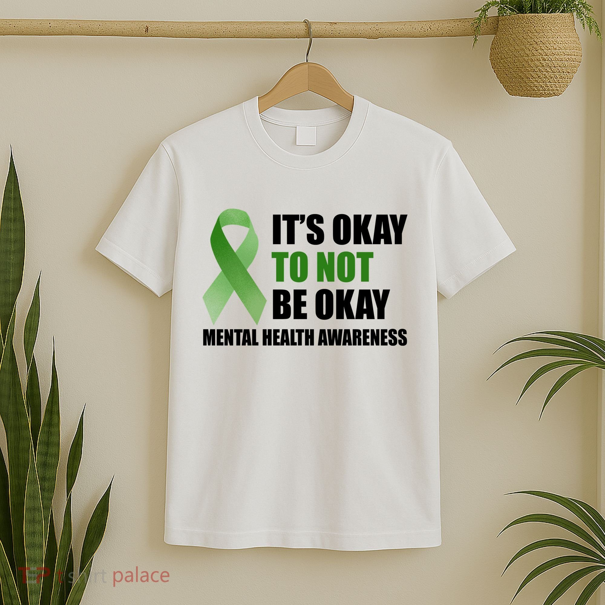 It's Okay To Not Be Okay Mental Health Awareness Ribbon T-Shirt
