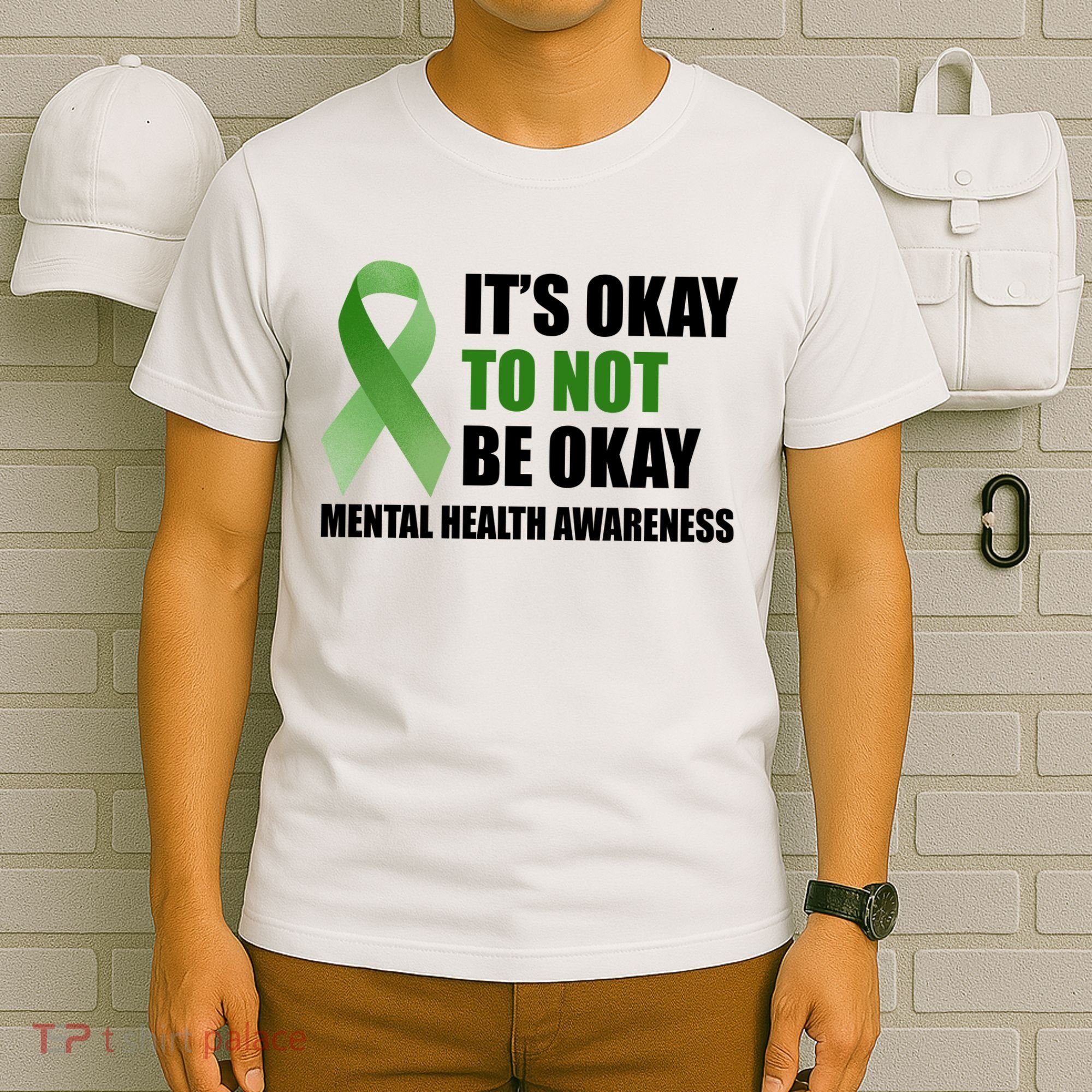 It's Okay To Not Be Okay Mental Health Awareness Ribbon T-Shirt
