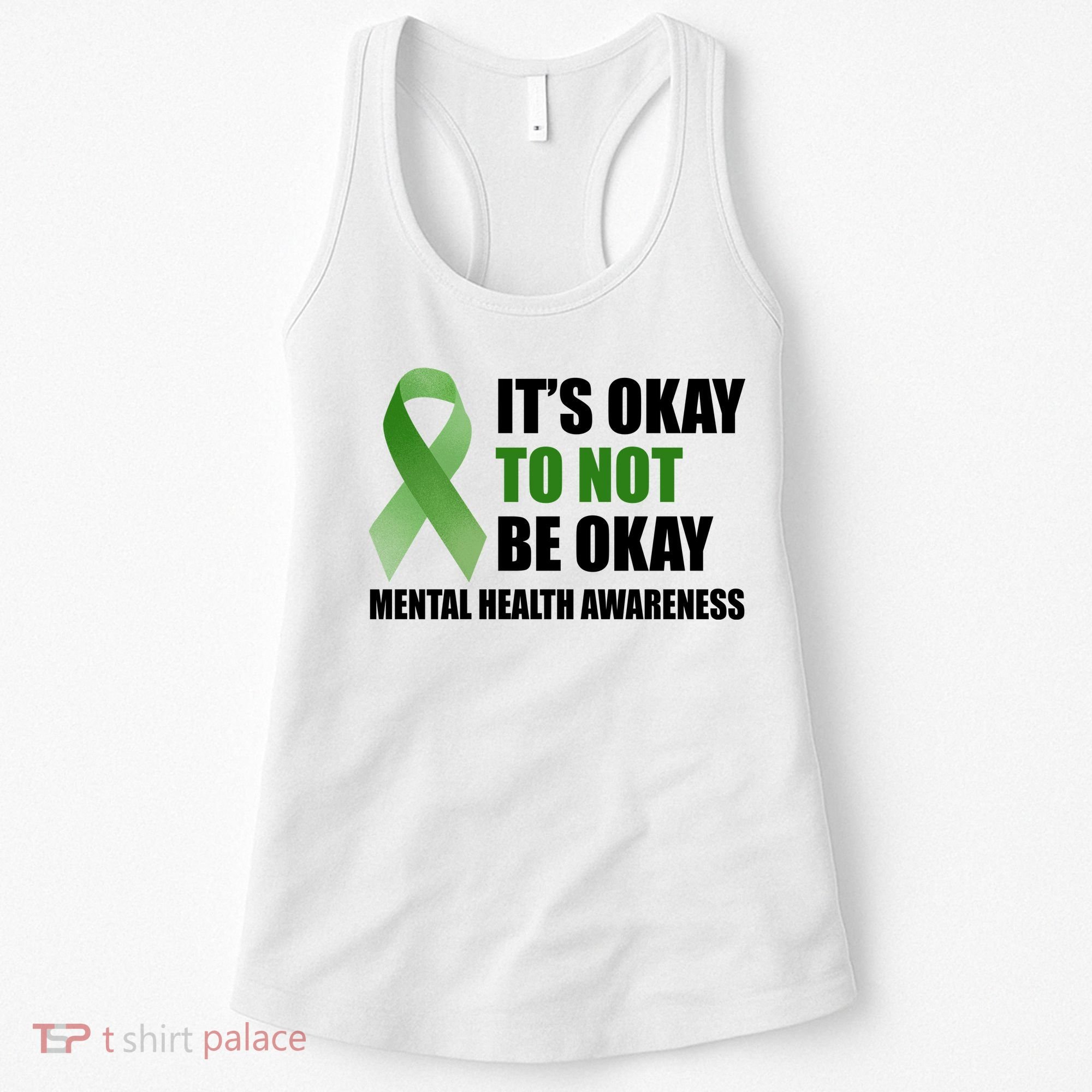 It's Okay To Not Be Okay Mental Health Awareness Ribbon Women's Tank Top