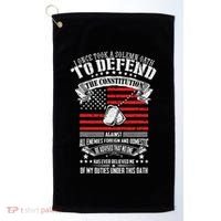 I Once Took A Solemn Oath To Defend Constitution VeternS Da Golf Towel thumb 0