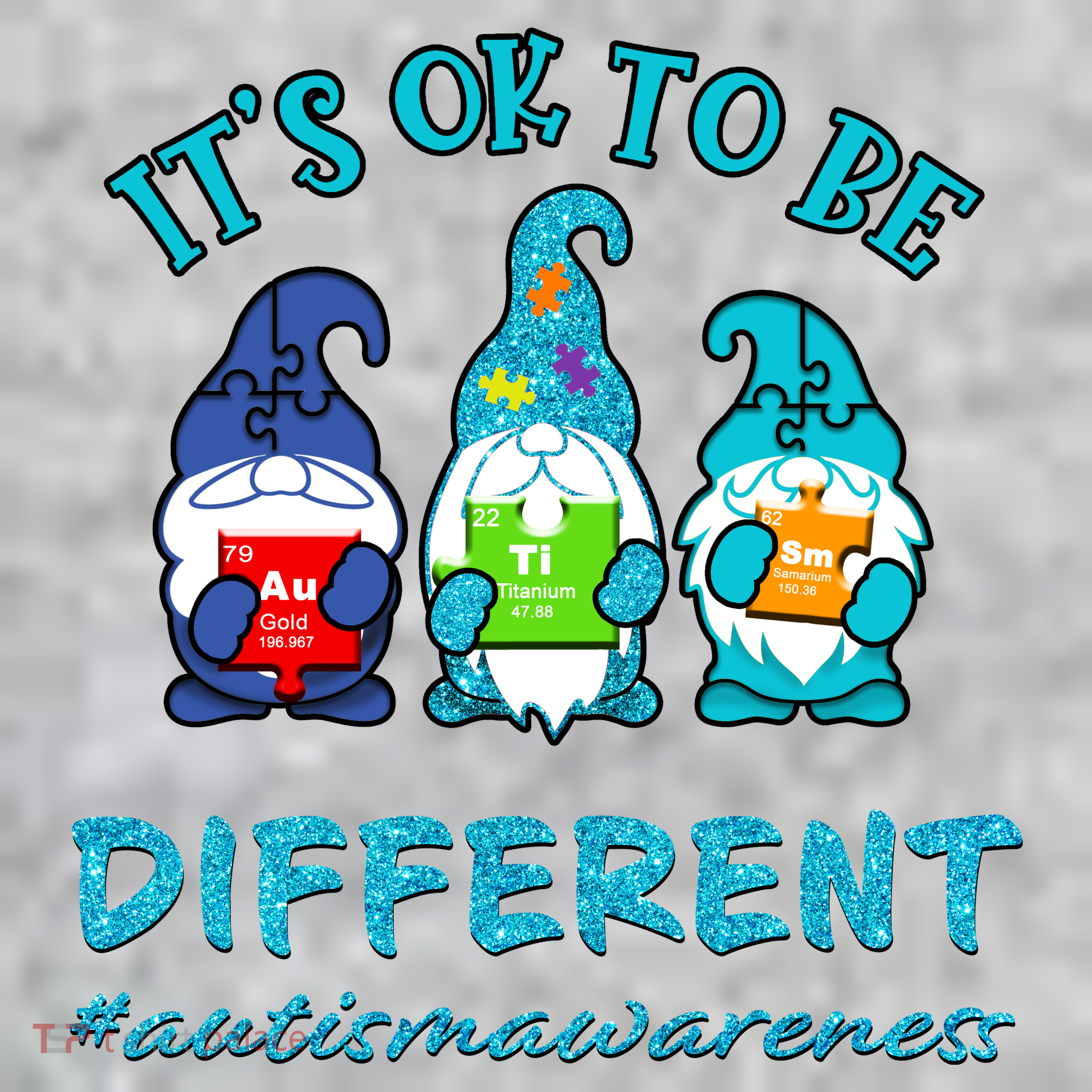 It's Ok To Be Different Autism Awareness Gnomes The Baniff Cuffed Pom Beanie