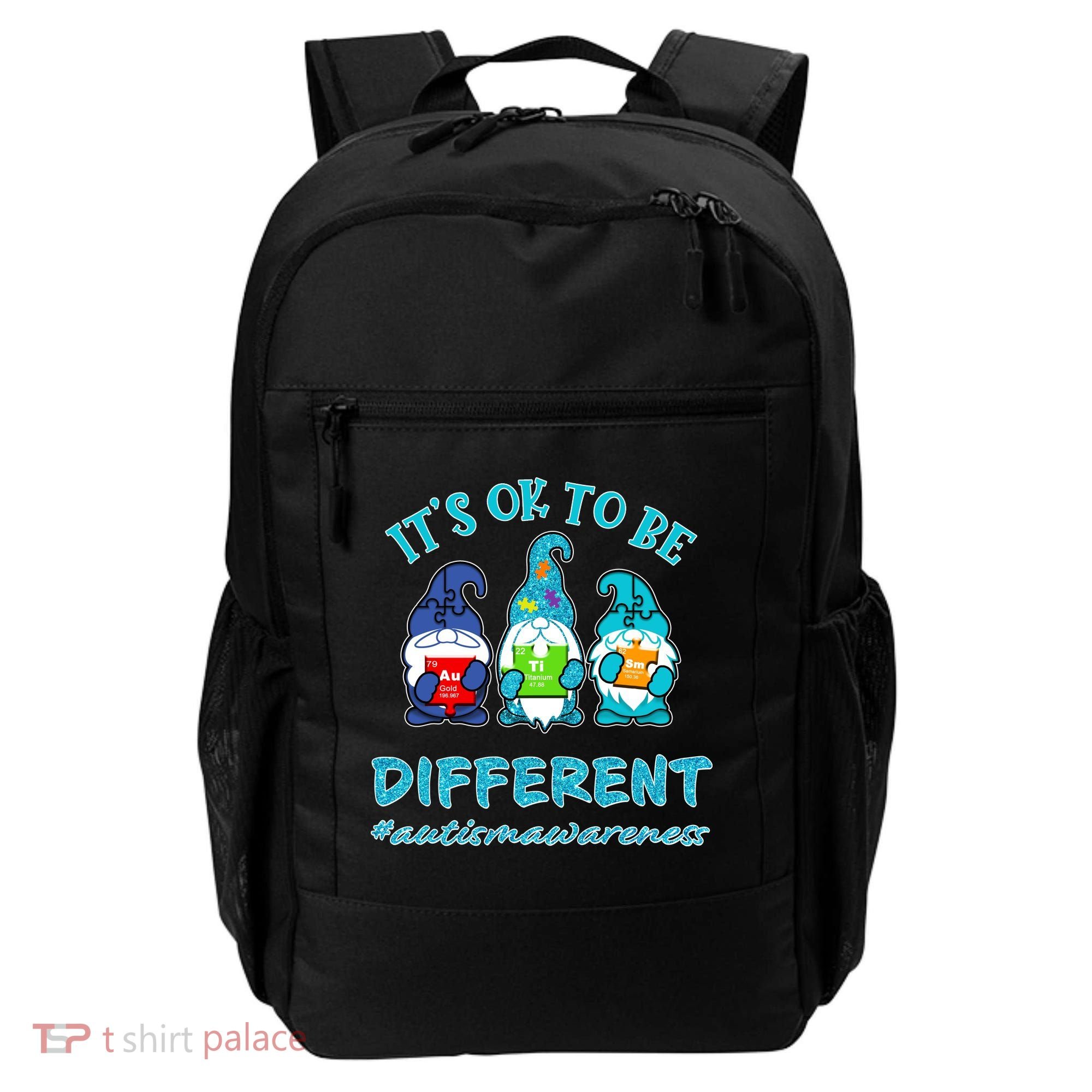 It's Ok To Be Different Autism Awareness Gnomes Backpack