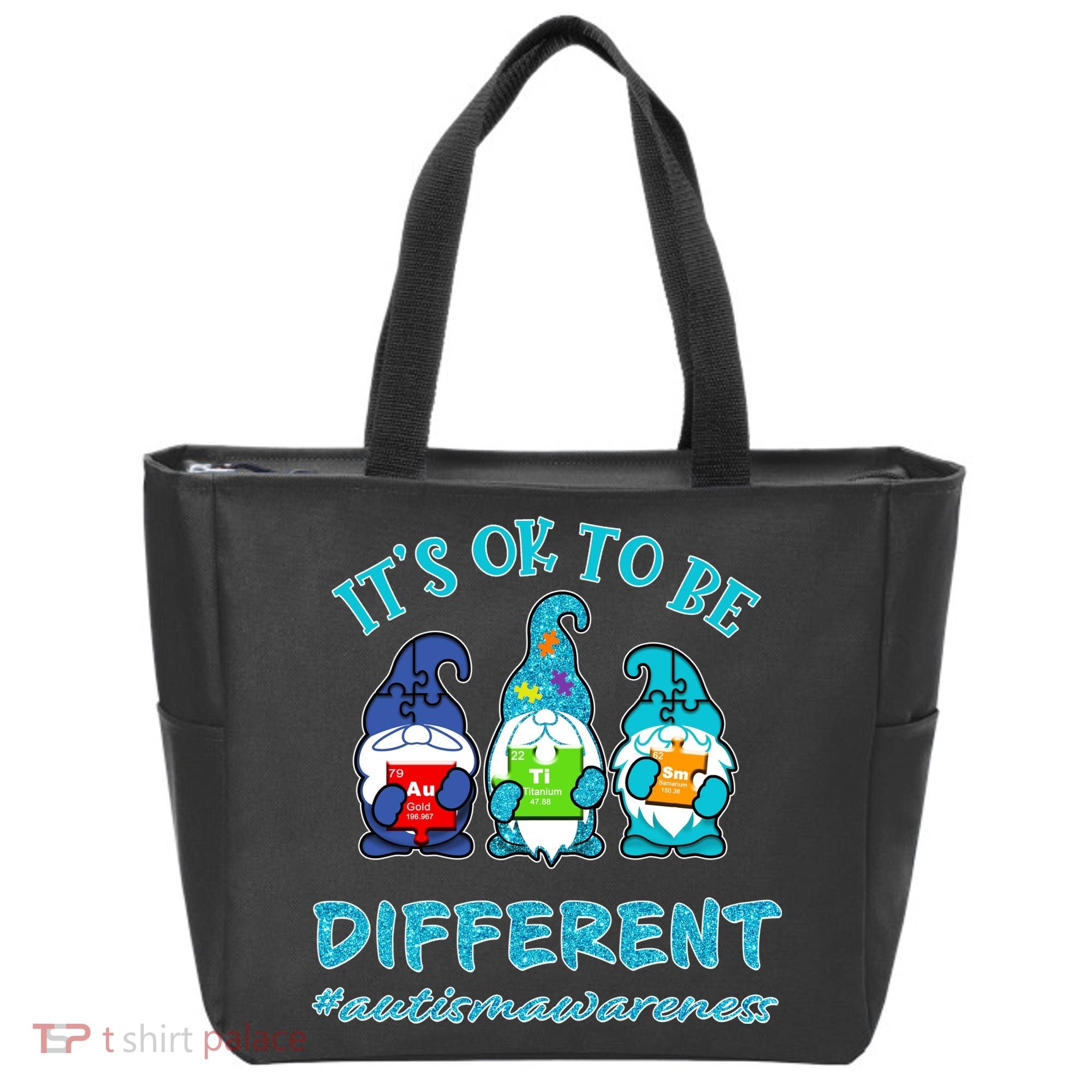 It's Ok To Be Different Autism Awareness Gnomes Tote Bag