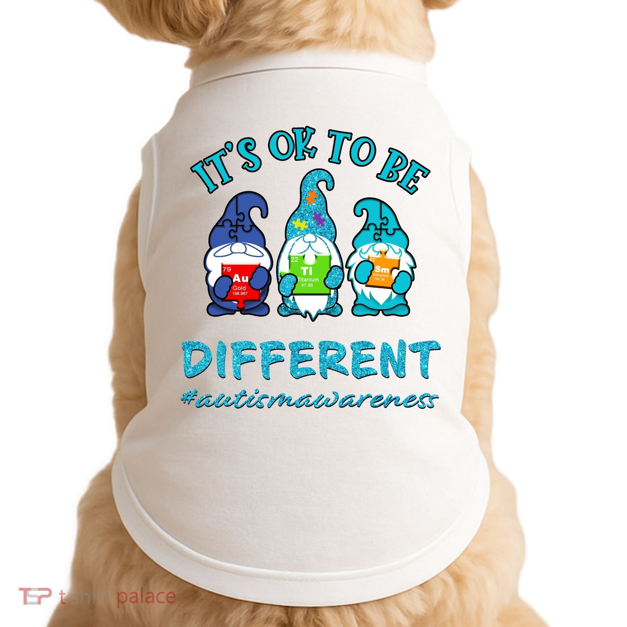 It's Ok To Be Different Autism Awareness Gnomes Doggie Tank