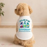 It's Ok To Be Different Autism Awareness Gnomes Doggie Tank thumb 2