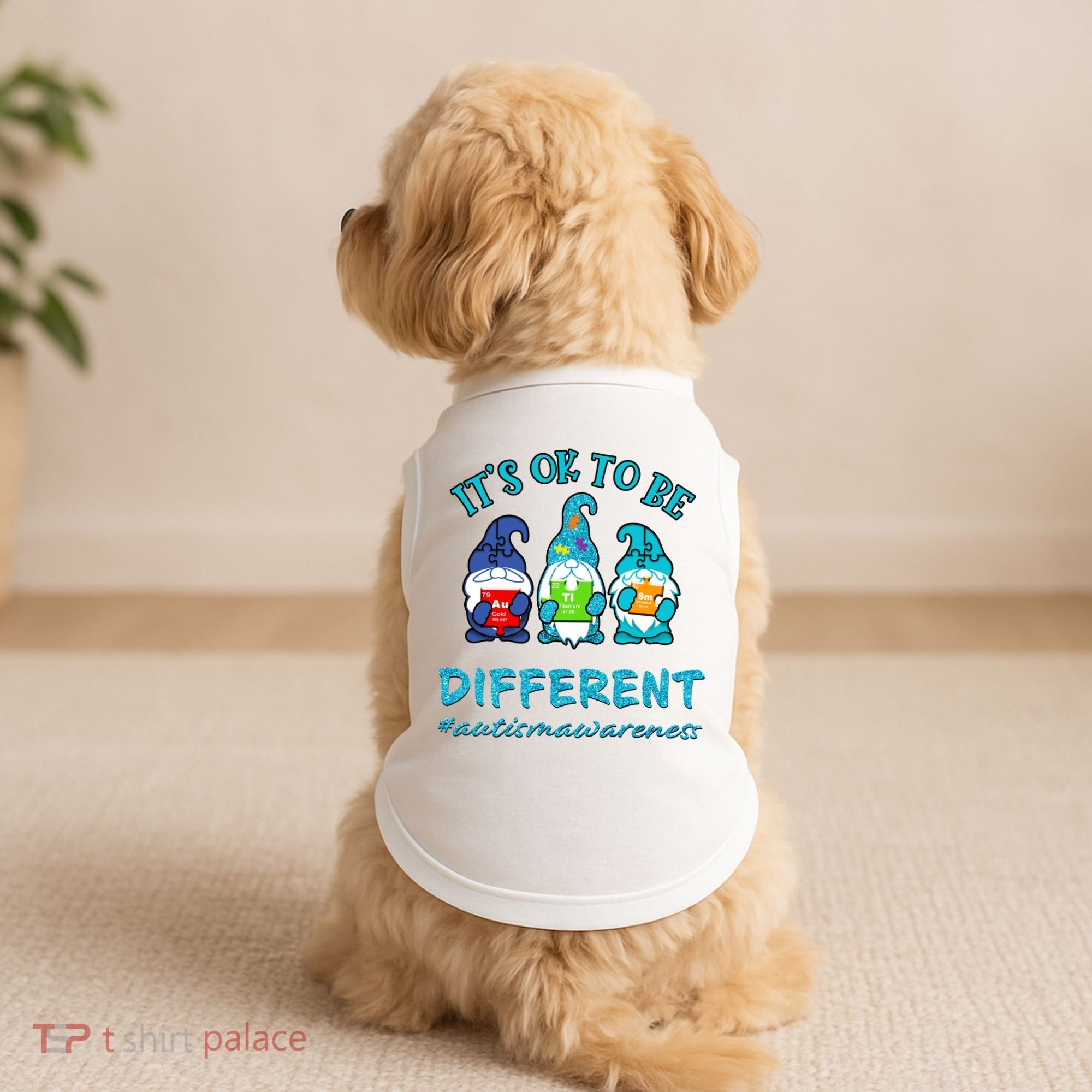 It's Ok To Be Different Autism Awareness Gnomes Doggie Tank