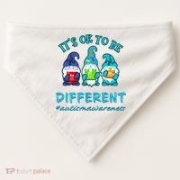 It's Ok To Be Different Autism Awareness Gnomes USA-Made Doggie Bandana thumb 0