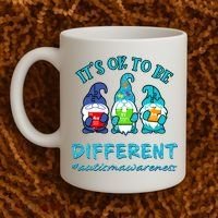 It's Ok To Be Different Autism Awareness Gnomes Coffee Mug thumb 2