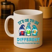 It's Ok To Be Different Autism Awareness Gnomes Coffee Mug thumb 4