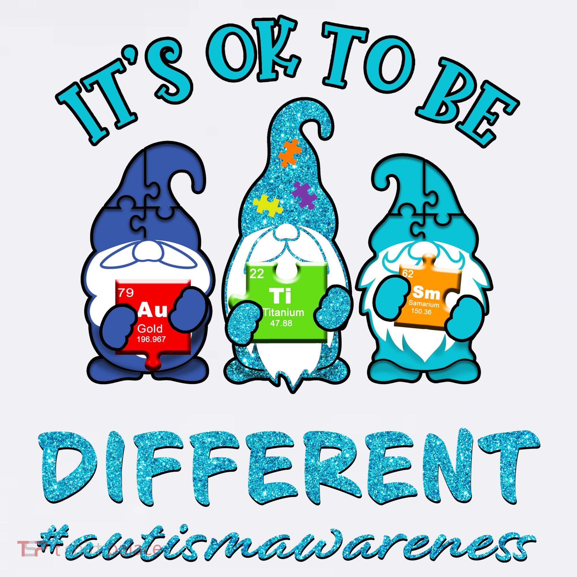 It's Ok To Be Different Autism Awareness Gnomes Ornament