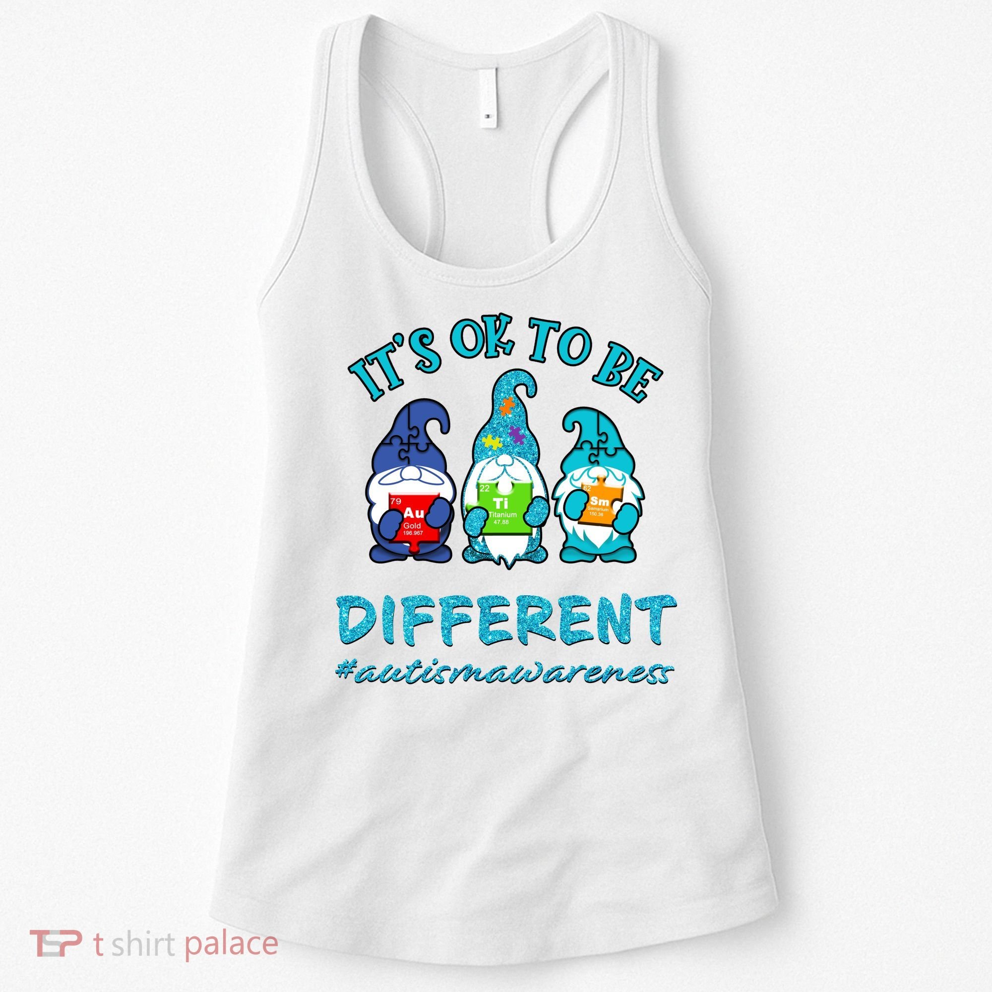 It's Ok To Be Different Autism Awareness Gnomes Women's Tank Top