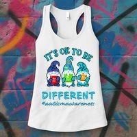 It's Ok To Be Different Autism Awareness Gnomes Women's Tank Top thumb 3