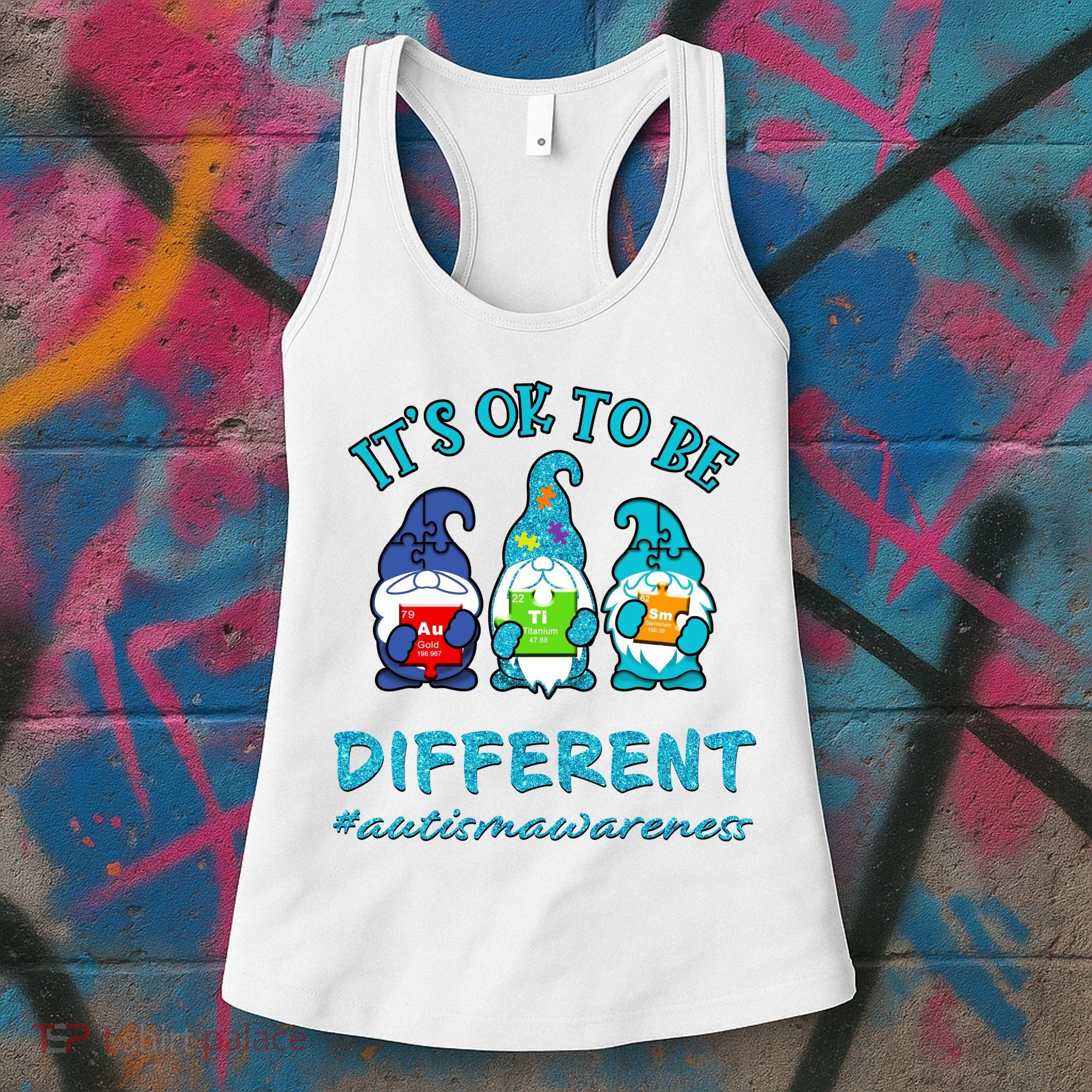 It's Ok To Be Different Autism Awareness Gnomes Women's Tank Top
