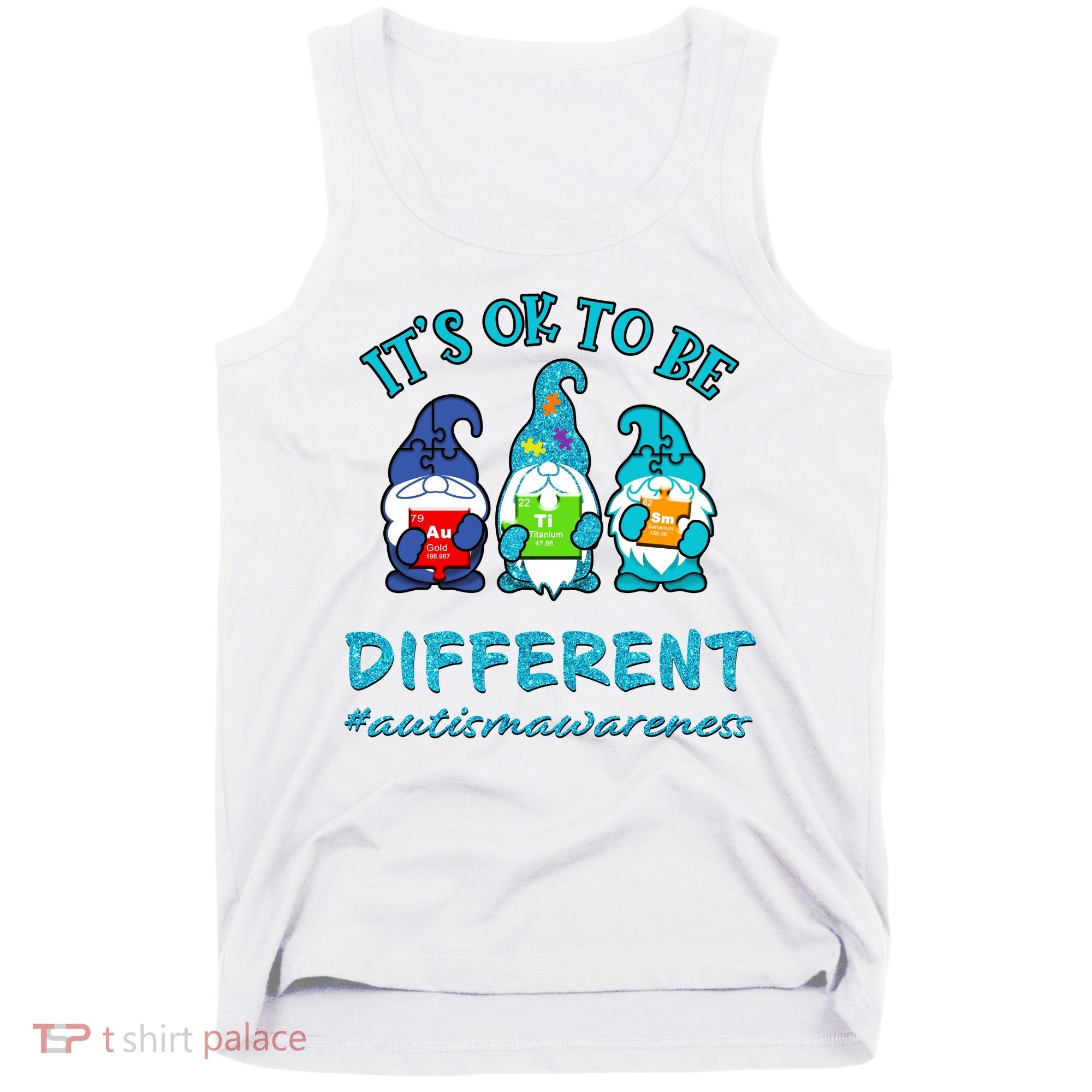 It's Ok To Be Different Autism Awareness Gnomes Tank Top