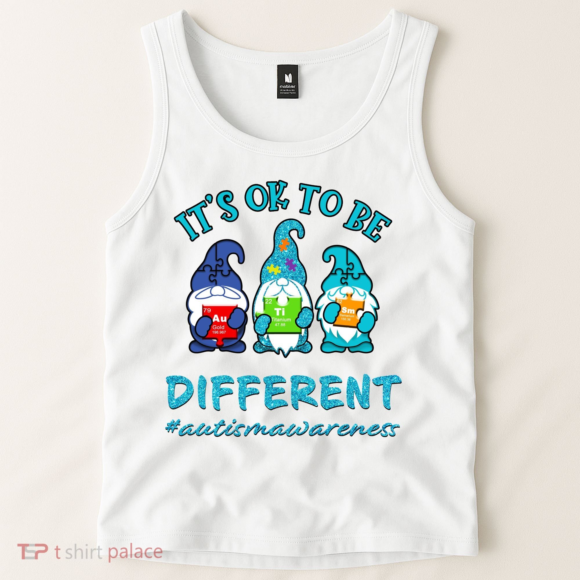 It's Ok To Be Different Autism Awareness Gnomes Tank Top