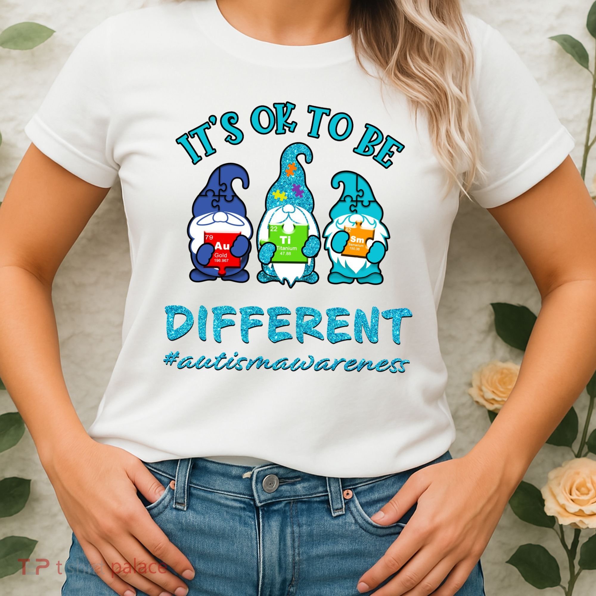 It's Ok To Be Different Autism Awareness Gnomes Women's T-Shirt