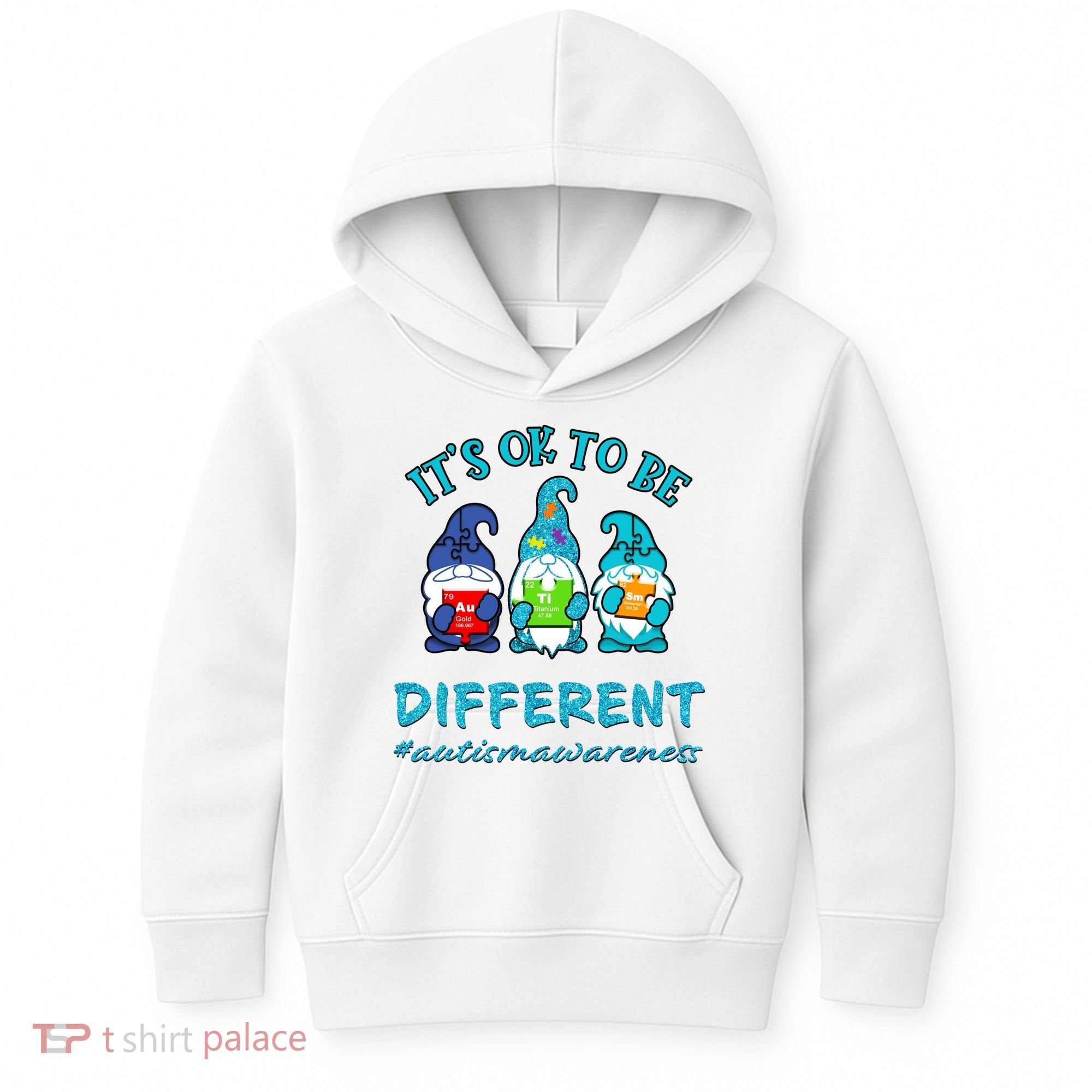 It's Ok To Be Different Autism Awareness Gnomes Kids Hoodie
