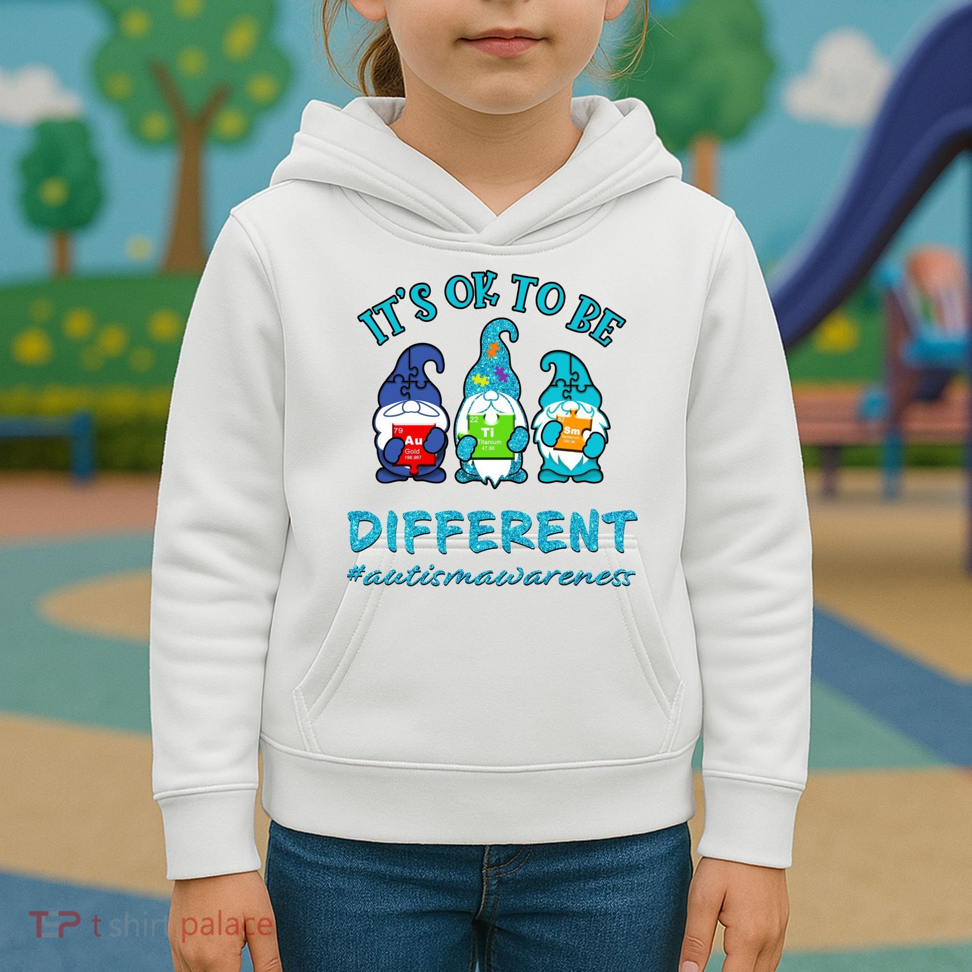 It's Ok To Be Different Autism Awareness Gnomes Kids Hoodie