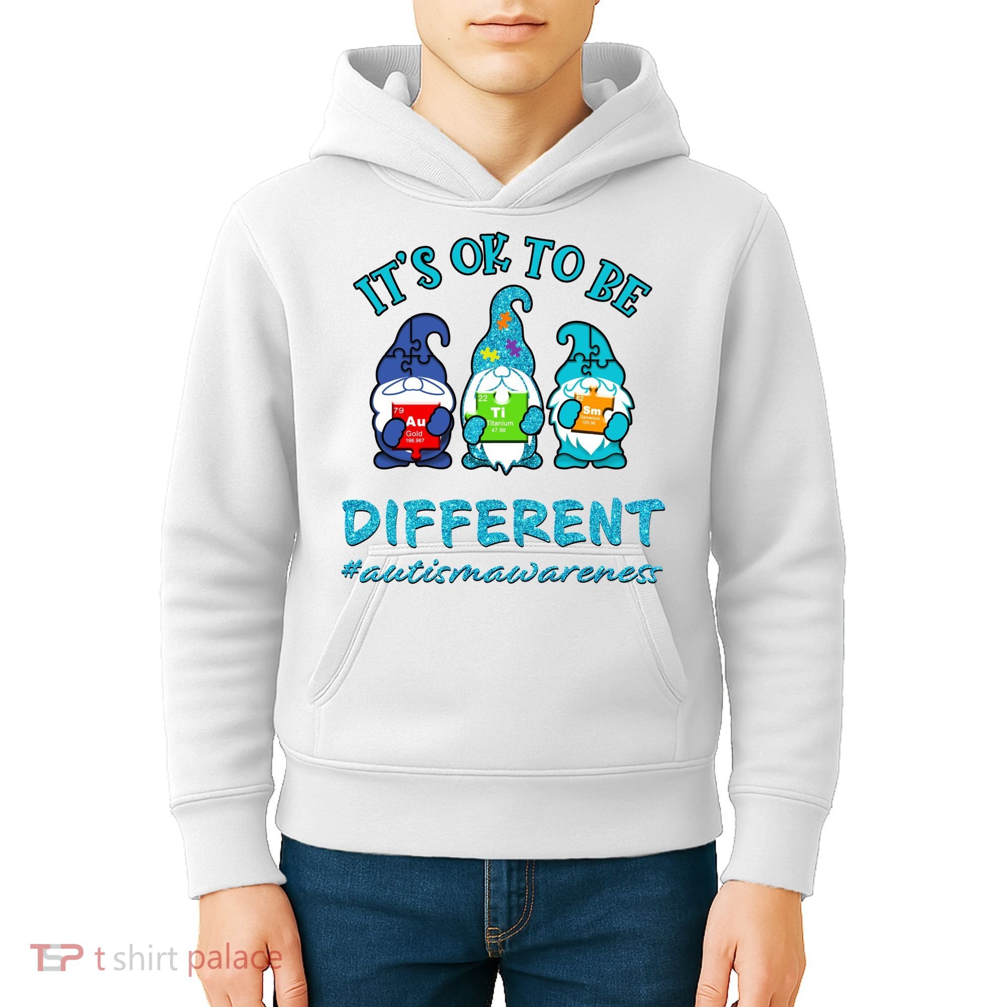 It's Ok To Be Different Autism Awareness Gnomes Kids Hoodie