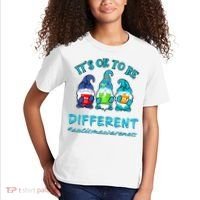 It's Ok To Be Different Autism Awareness Gnomes Kids T-Shirt thumb 2
