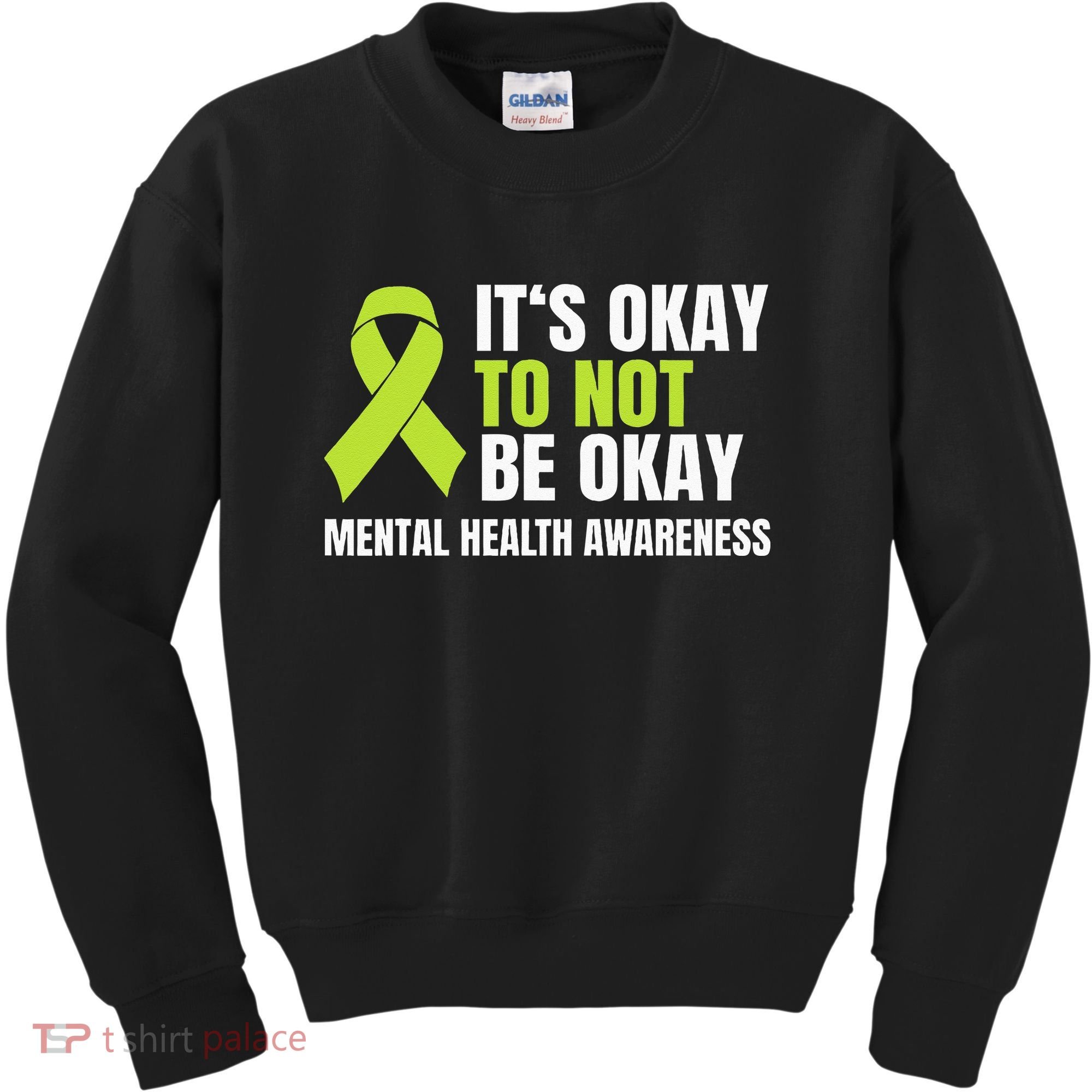 Its Okay To Not Be Okay Mental Health Ribbon Kids Sweatshirt