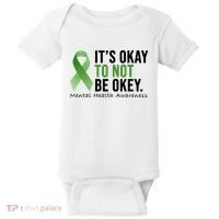 Its Okay To Not Be Okay Mental Health Awareness Ribbon Baby Bodysuit thumb 0