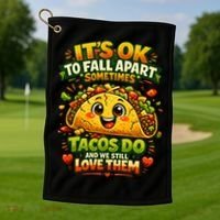 It's Ok To Fall Apart Sometimes Tacos Do And We Still Love Them Golf Towel thumb 1