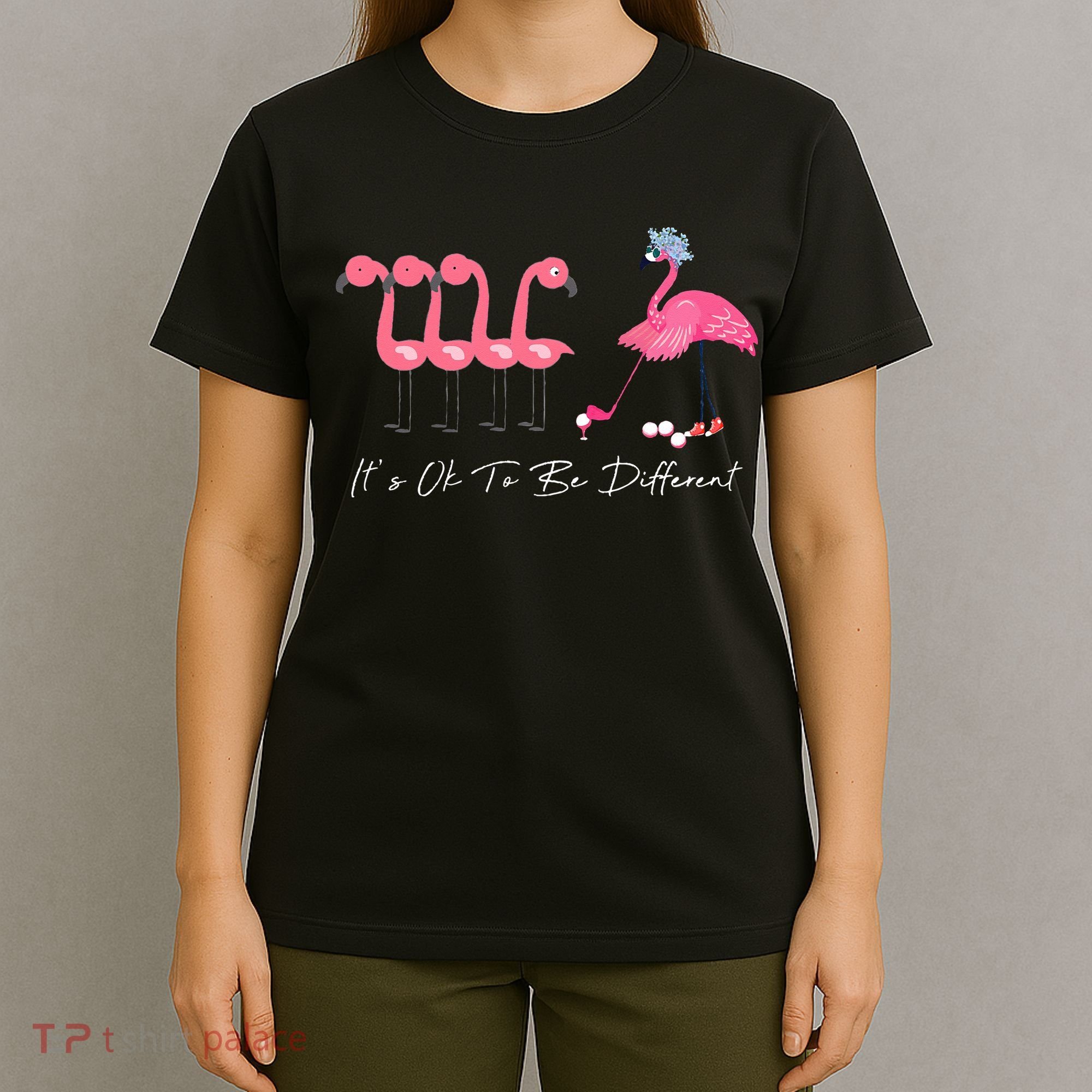 It's Ok To Be Different Funny Flamingo Golf Lover T-Shirt